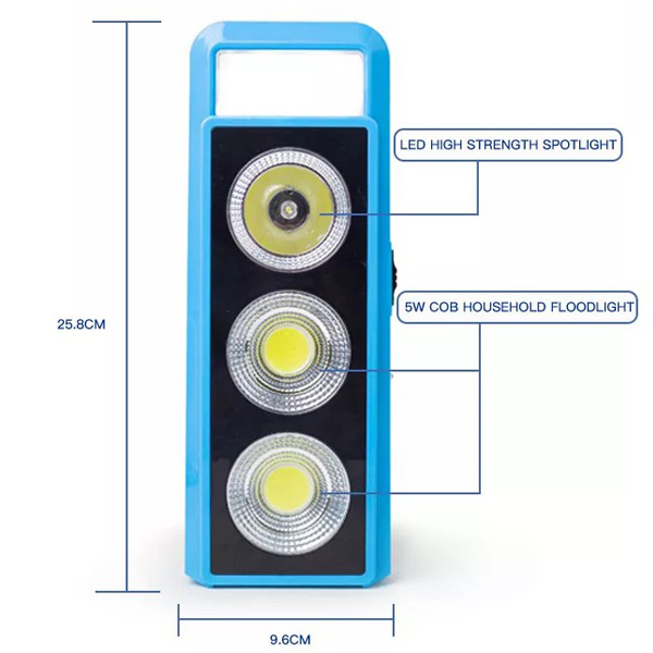 Μίνι Ηλιακό Σύστημα Φωτισμού LED 5W με Φωτοβολταϊκό Πάνελ & 1 Κρεμαστό Φωτιστικό 3W & Φορτιστής USB Power Bank - Holsten Bossen® Solar Camping Lights